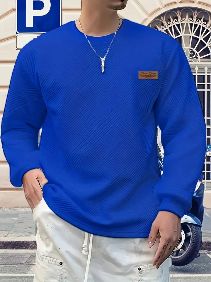 Malinga - סווטשירט עם דפוס גיאומטרי קז'ואלי ושרוולים ארוכים