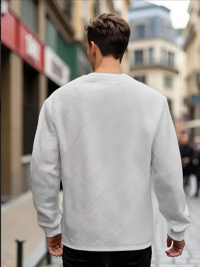 Malinga - סווטשירט עם דפוס גיאומטרי קז'ואלי ושרוולים ארוכים