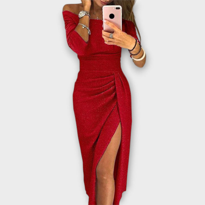 Minjee - שמלה אלגנטית עם כתפיים חשופות