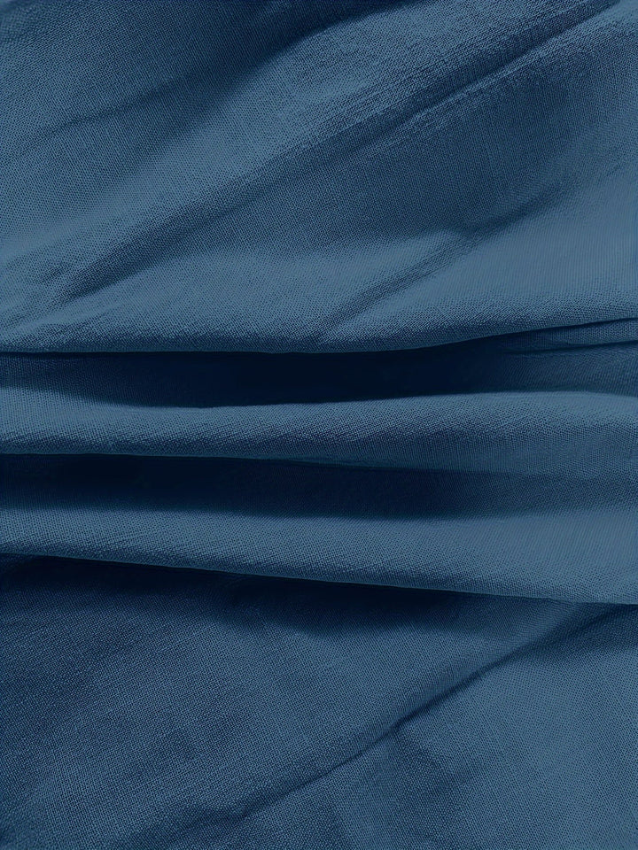 Priscilla - חולצת צווארון V עם שרוולים ארוכים וכפתורים בחזית