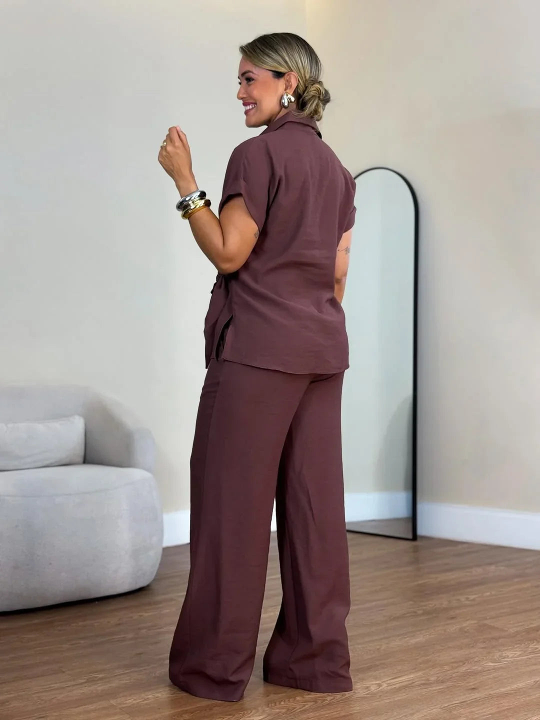 Lorie - סט אלגנטי ושני חלקים עם קשירה מקדימה