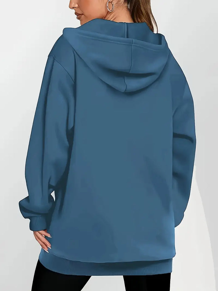 Angeleen - ז'קט עם רוכסן, הדפס גיאומטרי וכובע