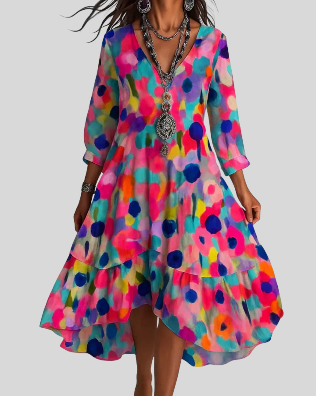 Debra - שמלת מקסי עם הדפס פרחוני