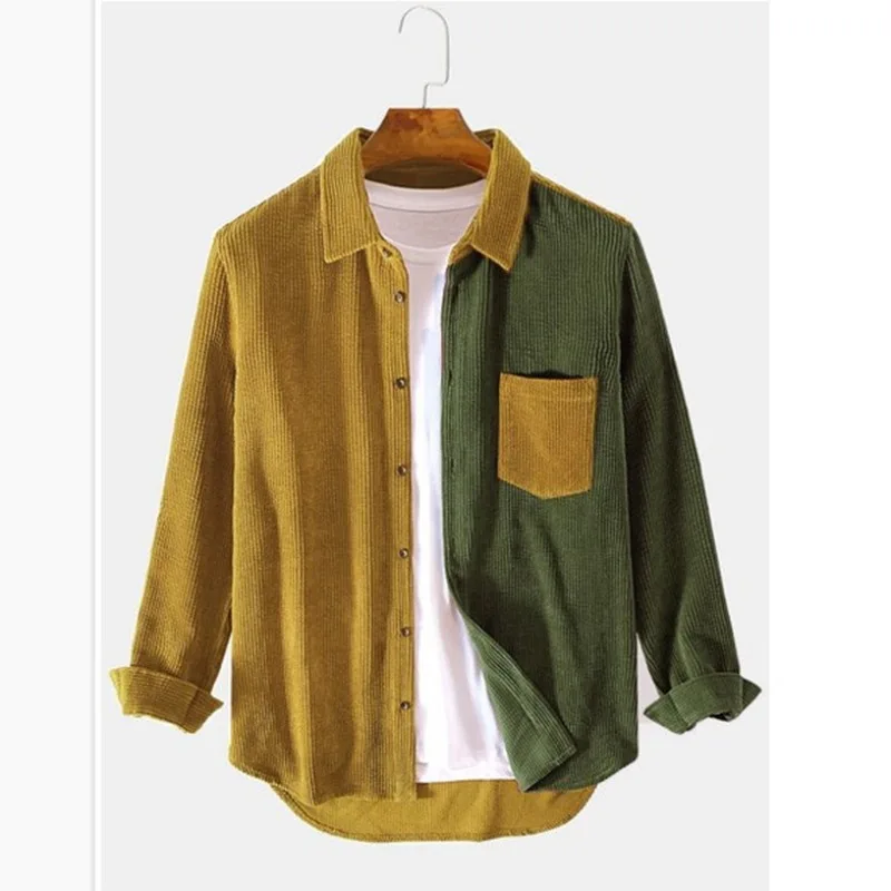 Geraldus - חולצת כפתורים מיפוי קורדרוי עם חיתוך