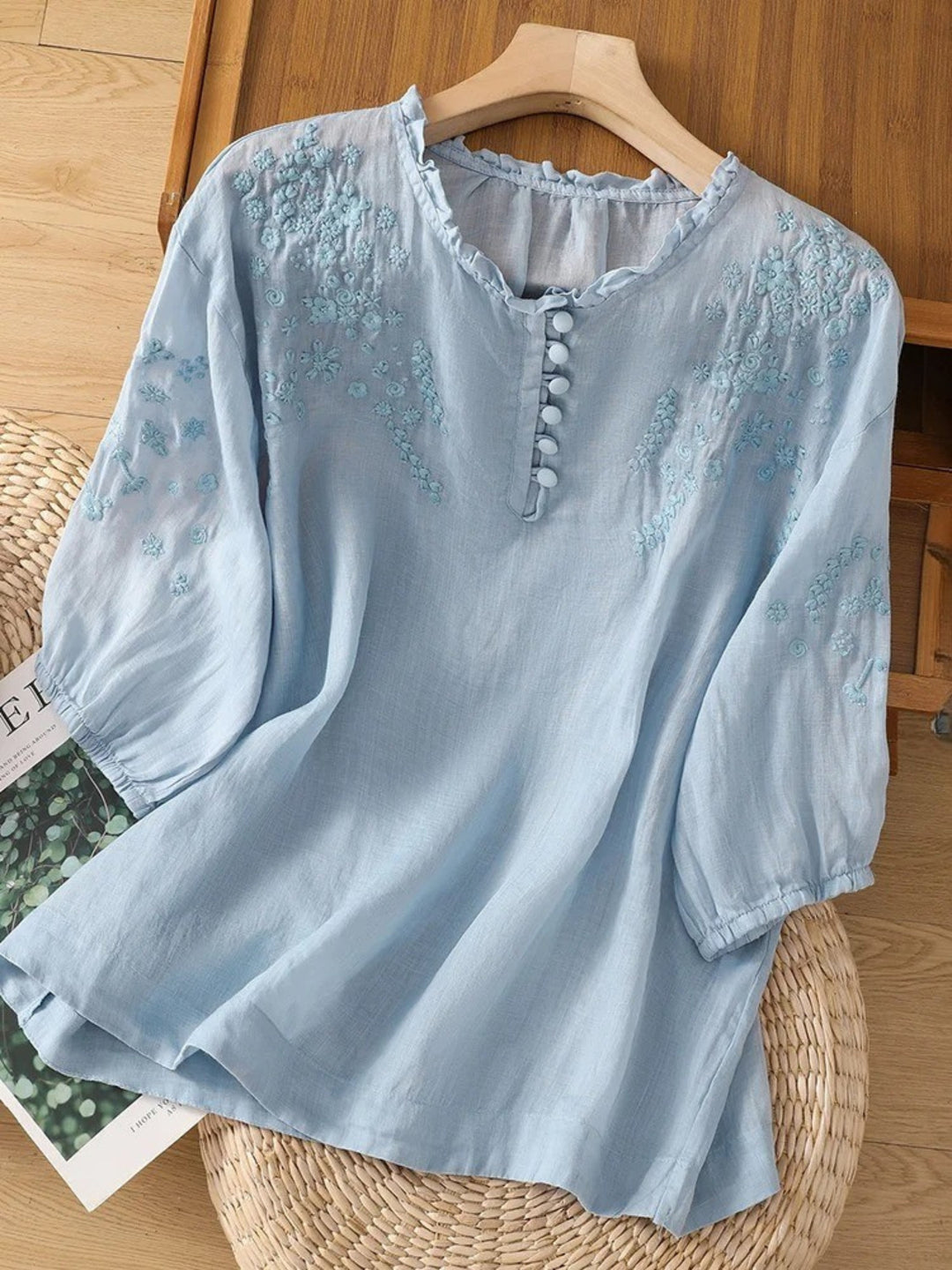 Kissina - חולצת כותנה רקומה