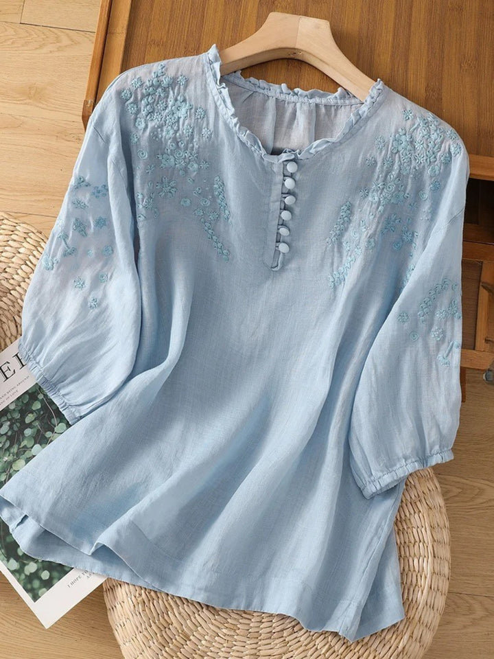 Kissina - חולצת כותנה רקומה