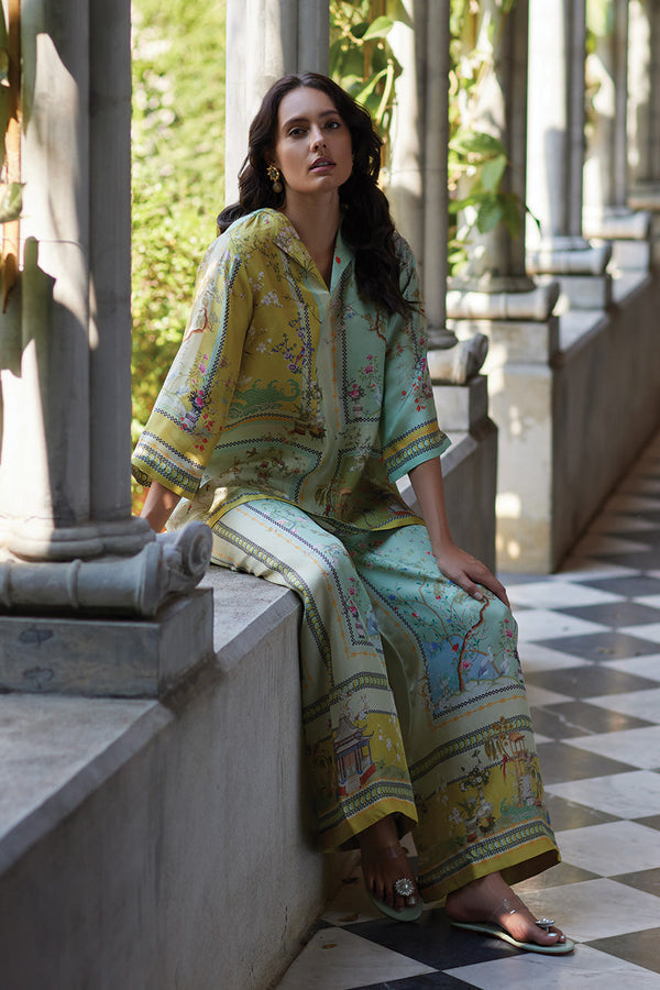 Paulette - סט מכנסיים עם פרחים בסגנון פיוז'ן