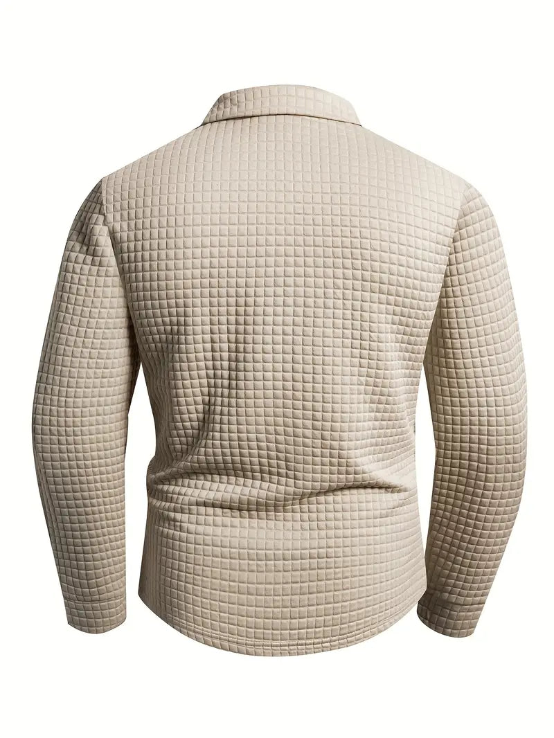 Hughes - חולצת כפתורים סרוגה עבה בסגנון קז'ואל