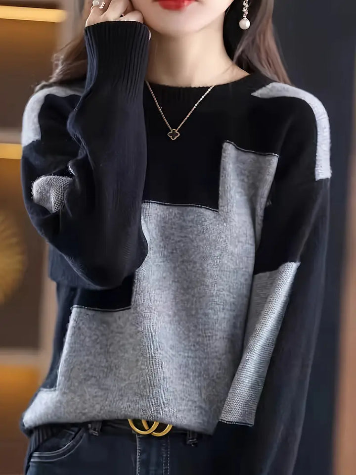 Gala - סוודר אלגנטי עם שרוולים ארוכים ועיצוב גיאומטרי