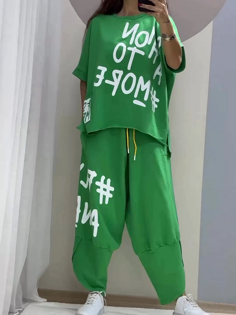 Lela - סט שני חלקים קז'ואלי עם הדפס