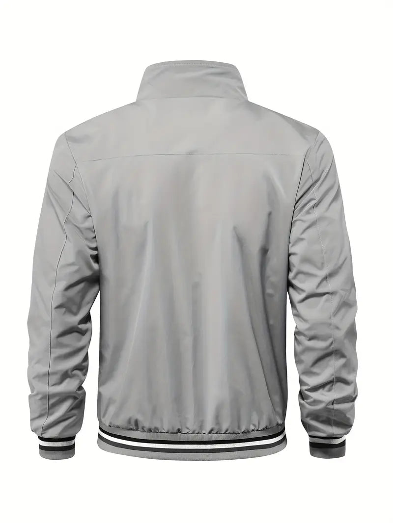 Stanton - ז'קט קז'ואל עם צווארון עומד ורוכסן