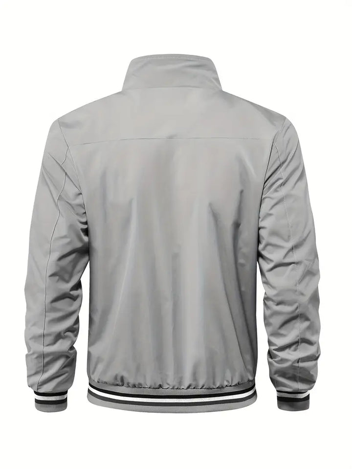 Stanton - ז'קט קז'ואל עם צווארון עומד ורוכסן