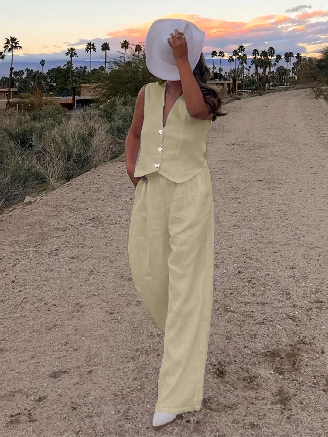 Jorja - סט אלגנטי ללא שרוולים בשני חלקים