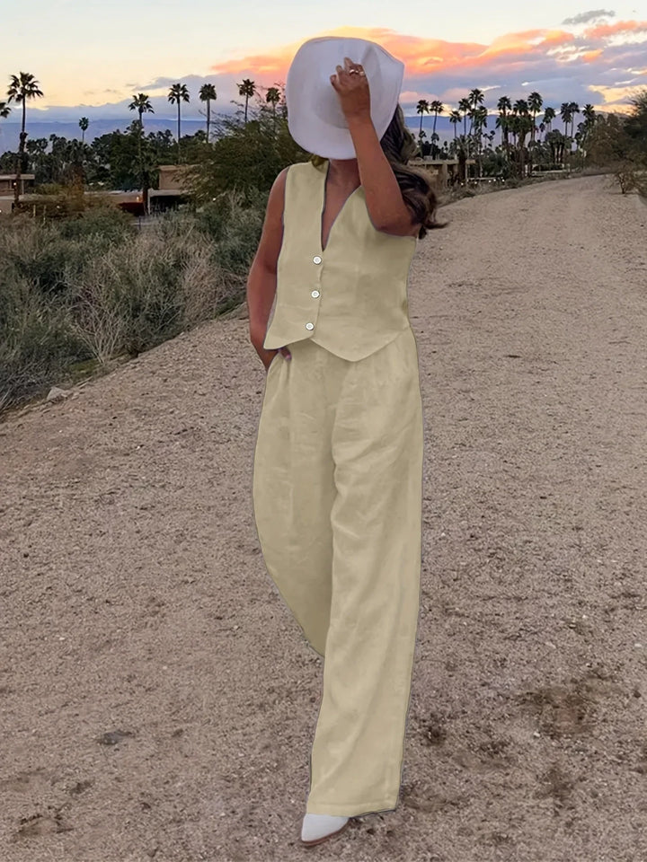 Jorja - סט אלגנטי ללא שרוולים בשני חלקים