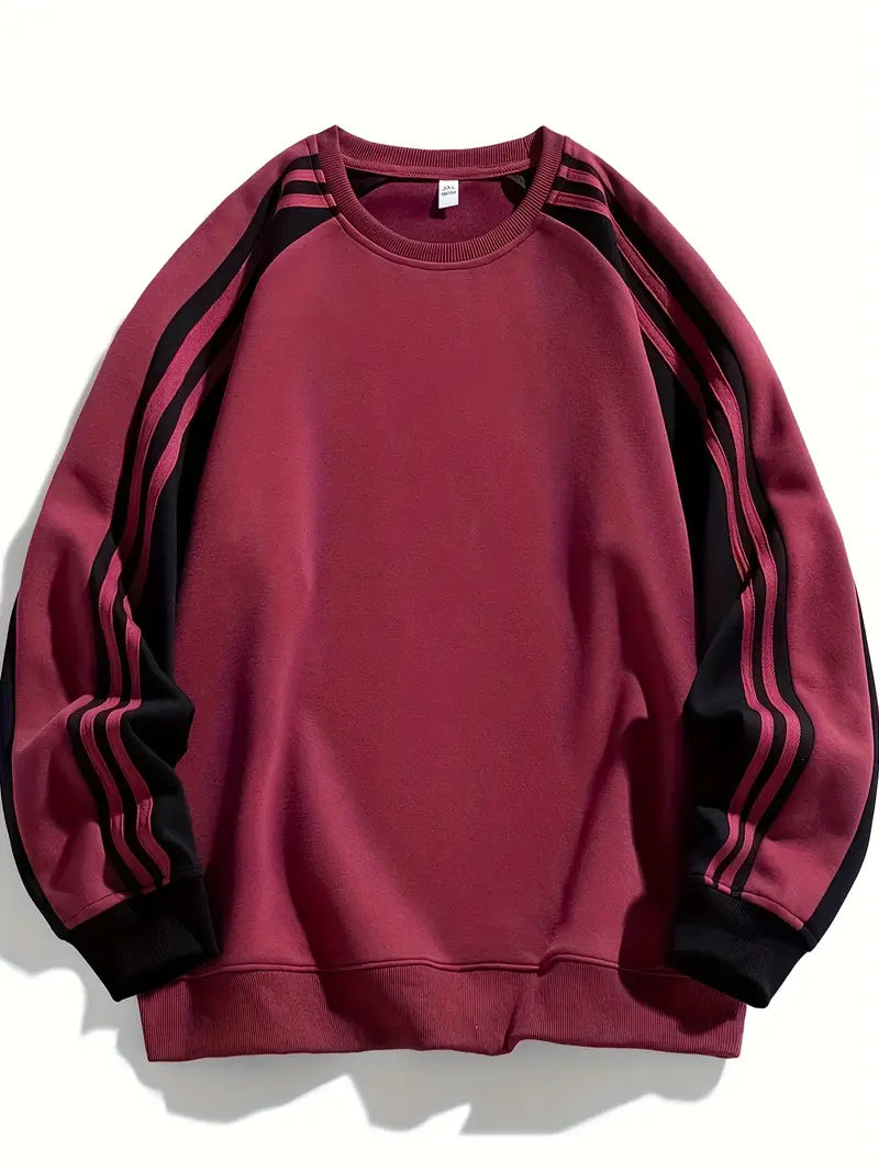 Maddox - סווטשירט עם שרוולים פסים וצווארון עגול