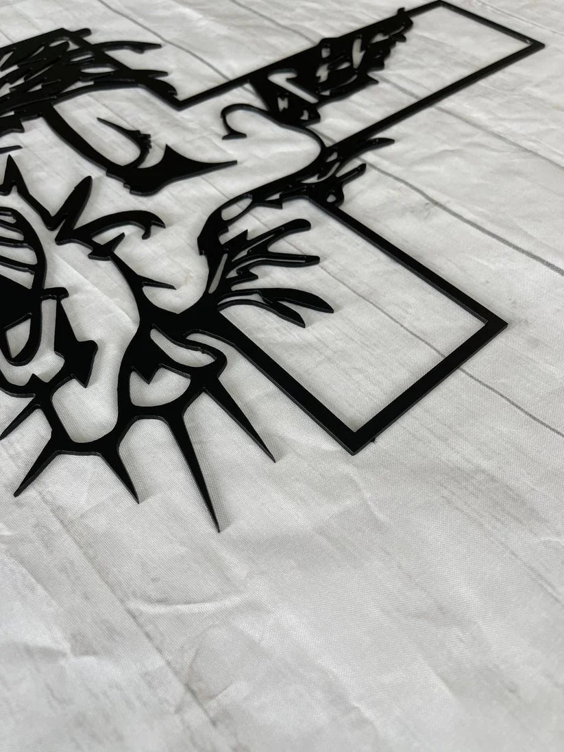 ChristCraft - שלט מתכת בצורת צלב ישו, קישוט קיר ישו