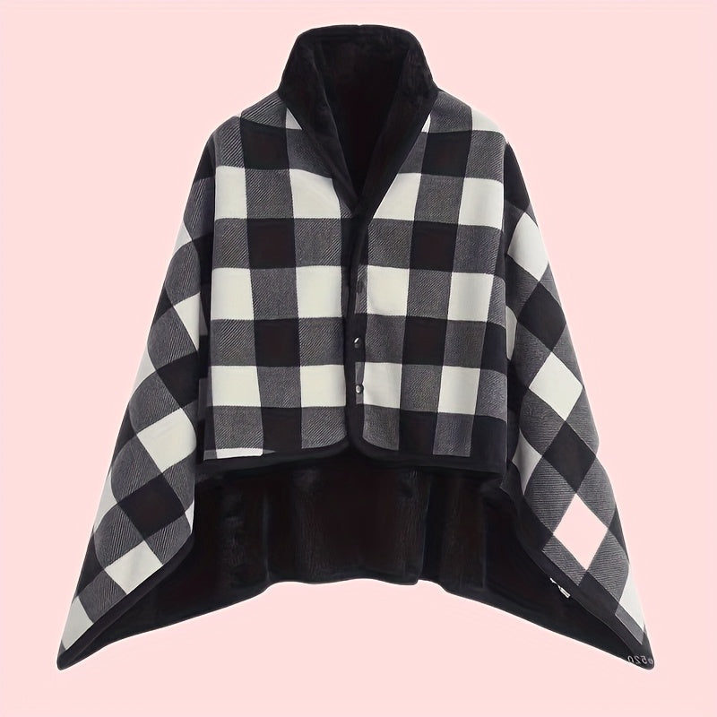 Erlissa - Winter Plaid Wearable Blanket Shawl