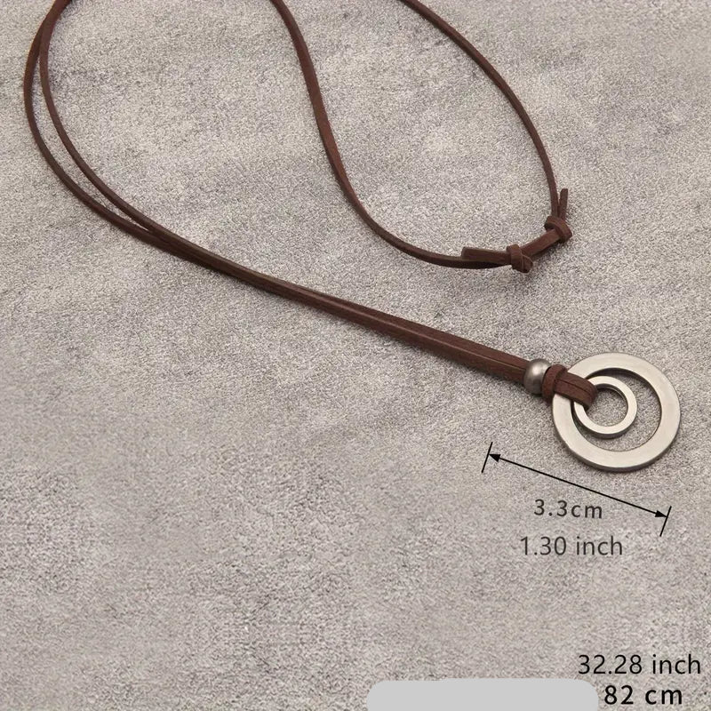 UnityRings - תליון מעגלים כפולים, שרשרת יוניסקס