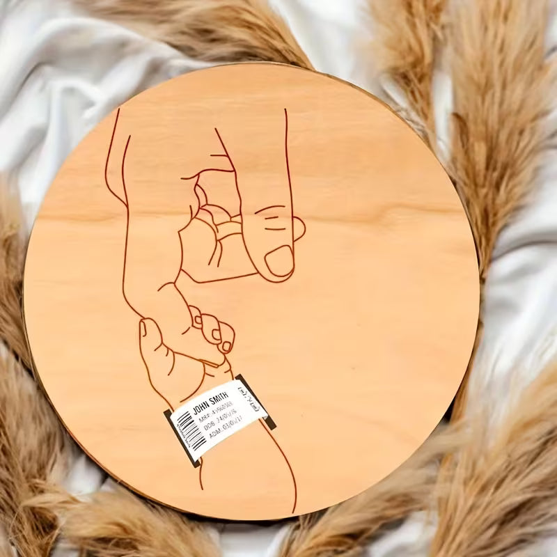BirthMark - לוחית עץ לצמיד לידה