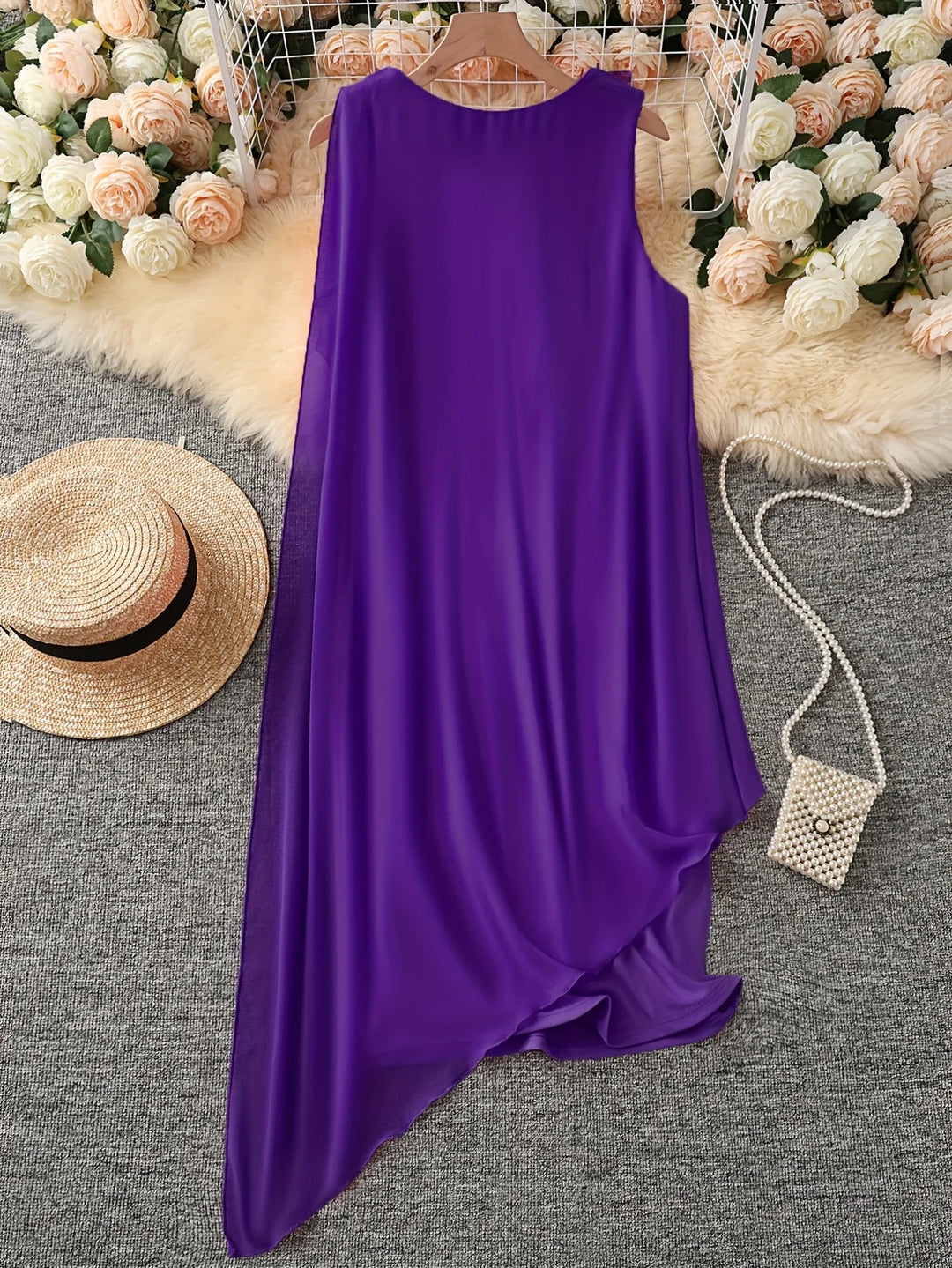 Maren - שמלת מידי אלגנטית ללא שרוולים