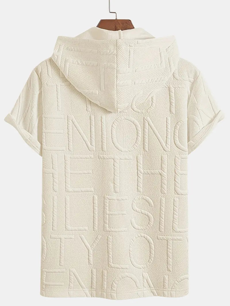 Henryk - חולצה אלגנטית עם שרוולים קצרים, קפוצ'ון ורוכסן