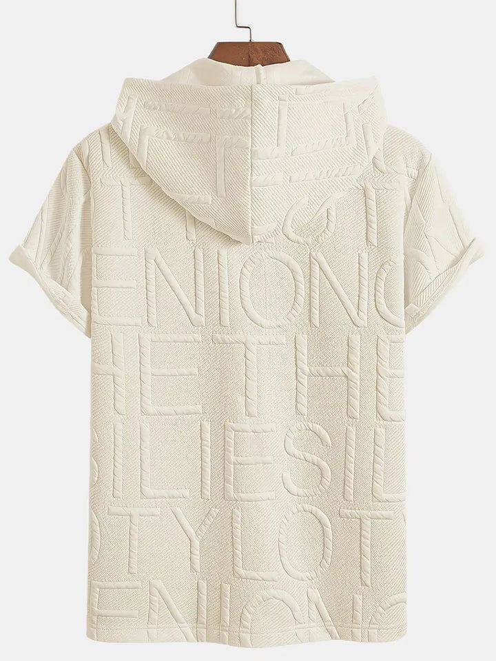 Henryk - חולצה אלגנטית עם שרוולים קצרים, קפוצ'ון ורוכסן