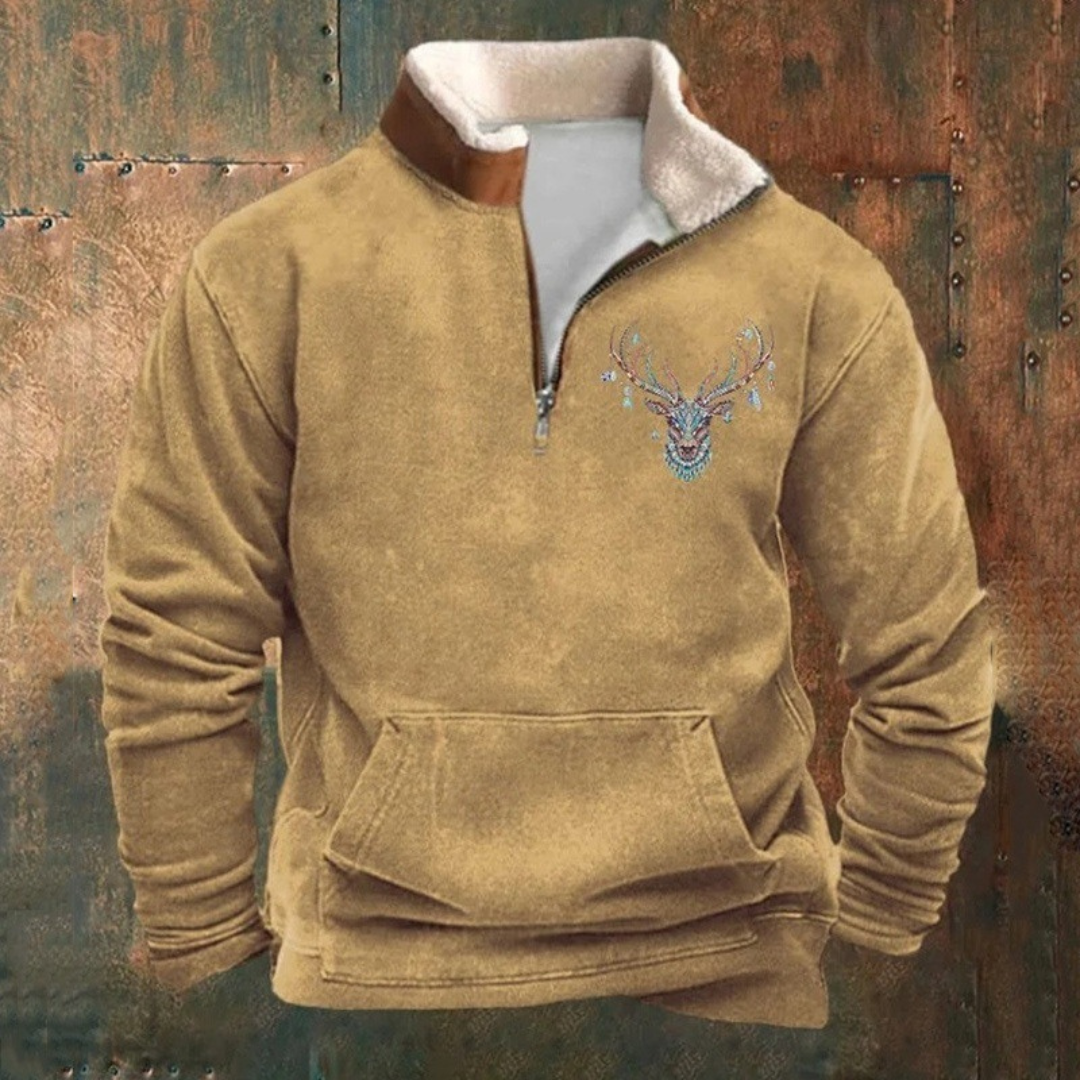 Pierre - סוודר קוורטו עם רוכסן