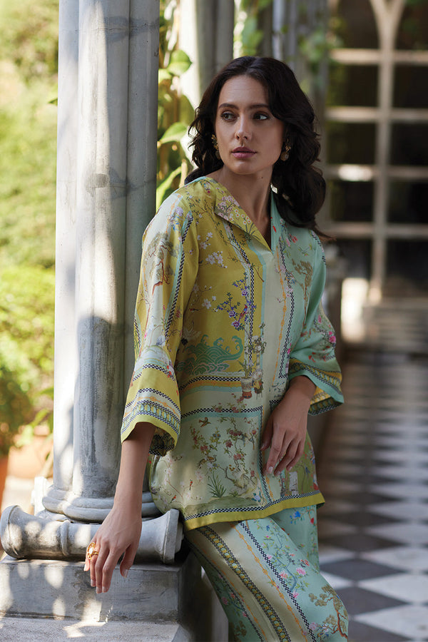 Paulette - סט מכנסיים עם פרחים בסגנון פיוז'ן