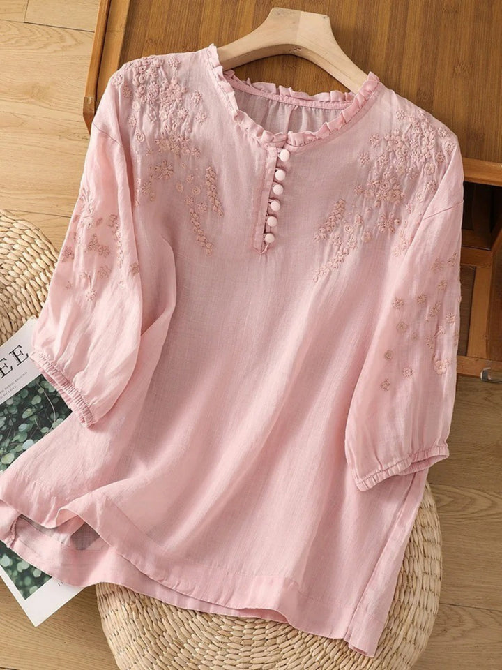 Kissina - חולצת כותנה רקומה