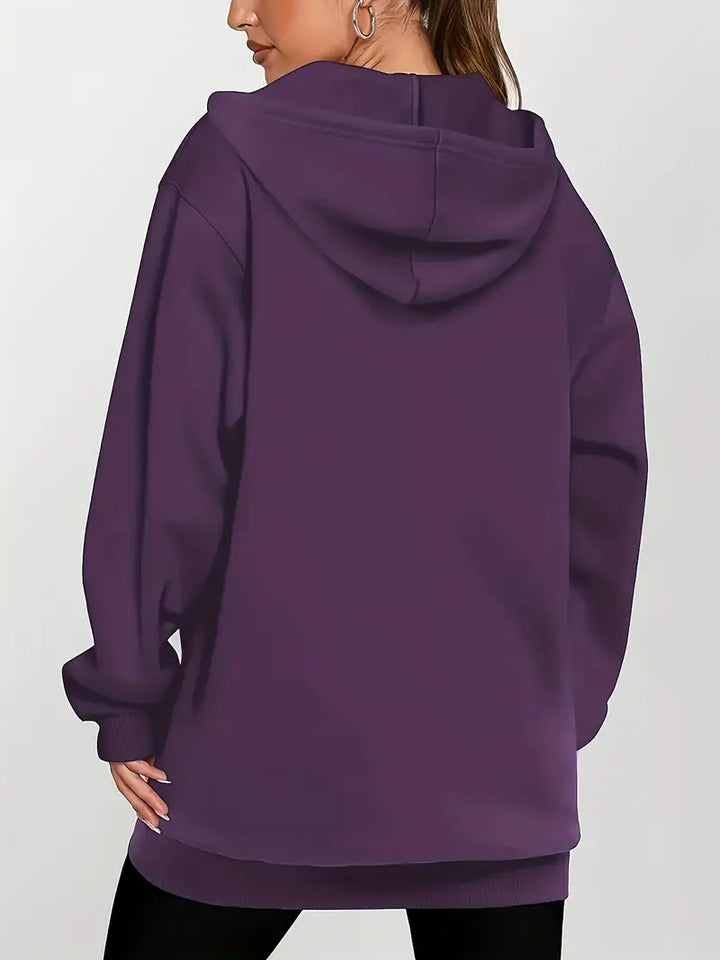 Angeleen - ז'קט עם רוכסן, הדפס גיאומטרי וכובע