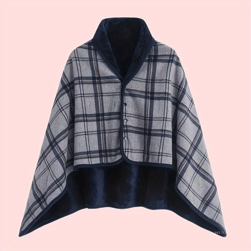 Erlissa - Winter Plaid Wearable Blanket Shawl