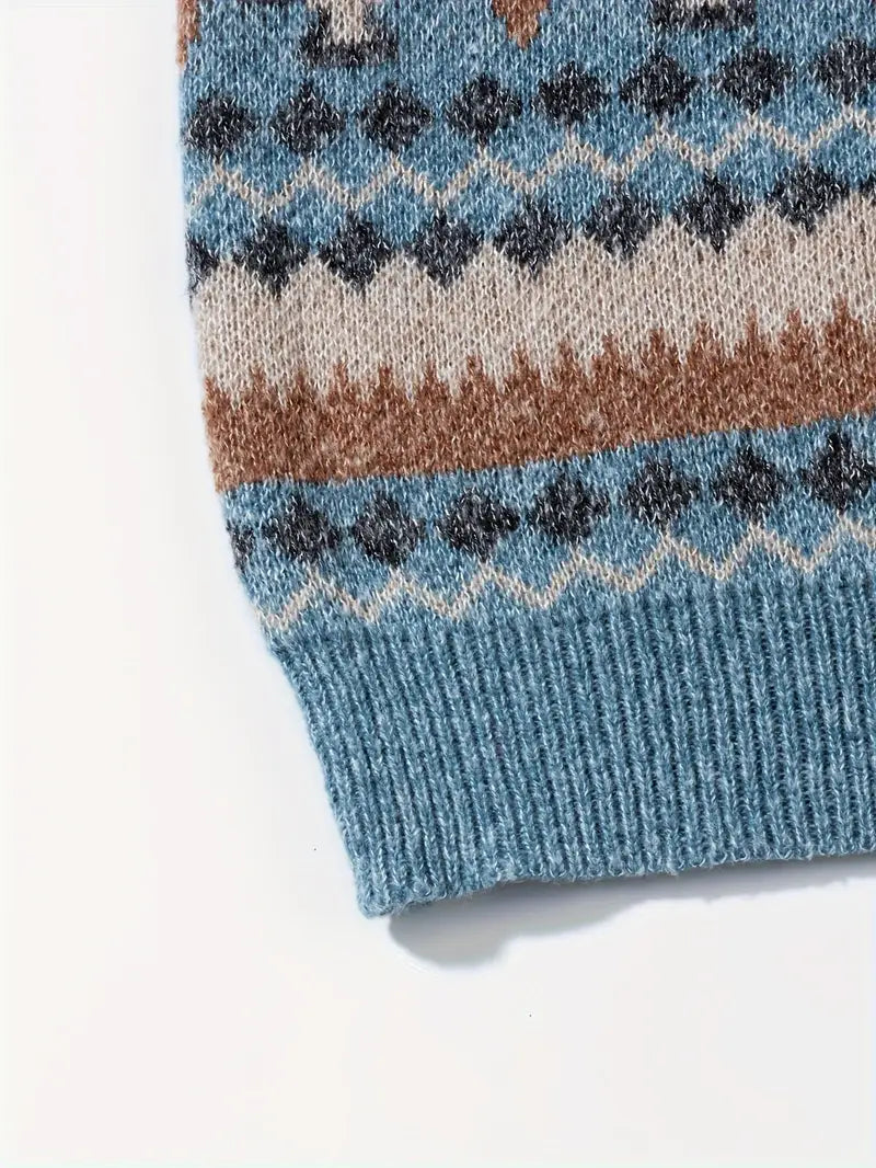 Hartman - סוודר סרוג גיאומטרי קז'ואל