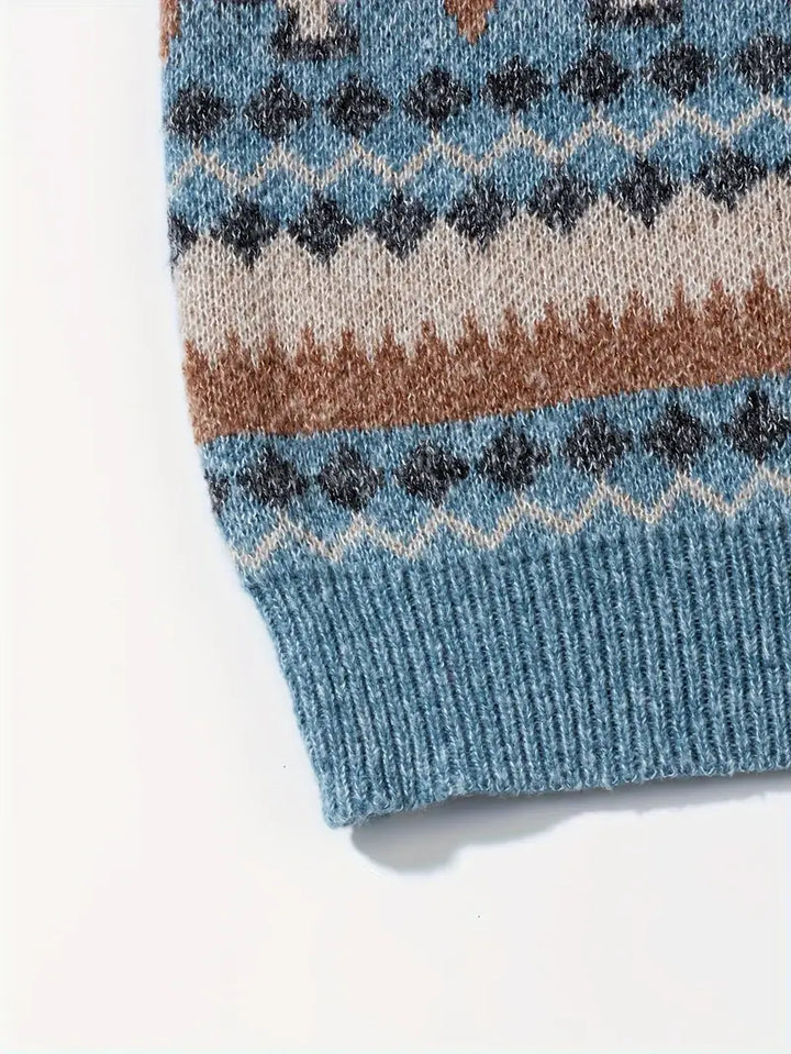 Hartman - סוודר סרוג גיאומטרי קז'ואל