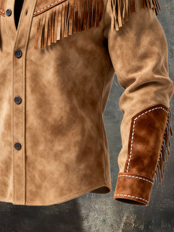 Finch - חולצה ארוכת שרוולים בסגנון וינטג' עם עיצוב ציצית