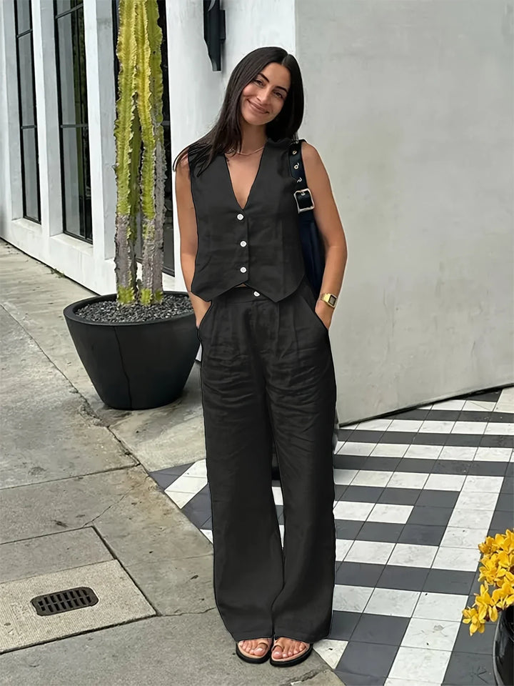 Jorja - סט אלגנטי ללא שרוולים בשני חלקים