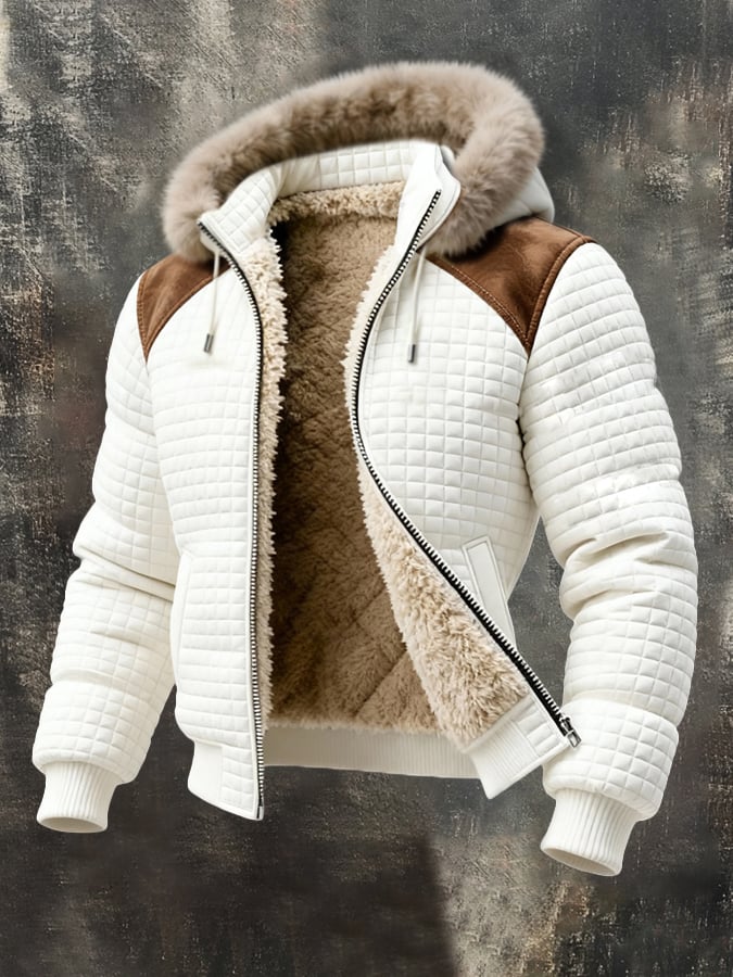 Vikram - מעיל חם בסגנון רטרו עם דוגמת וופל