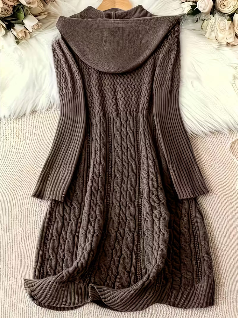 Jakynta - שמלת סווטשירט קז'ואלית עם קפוצ'ון