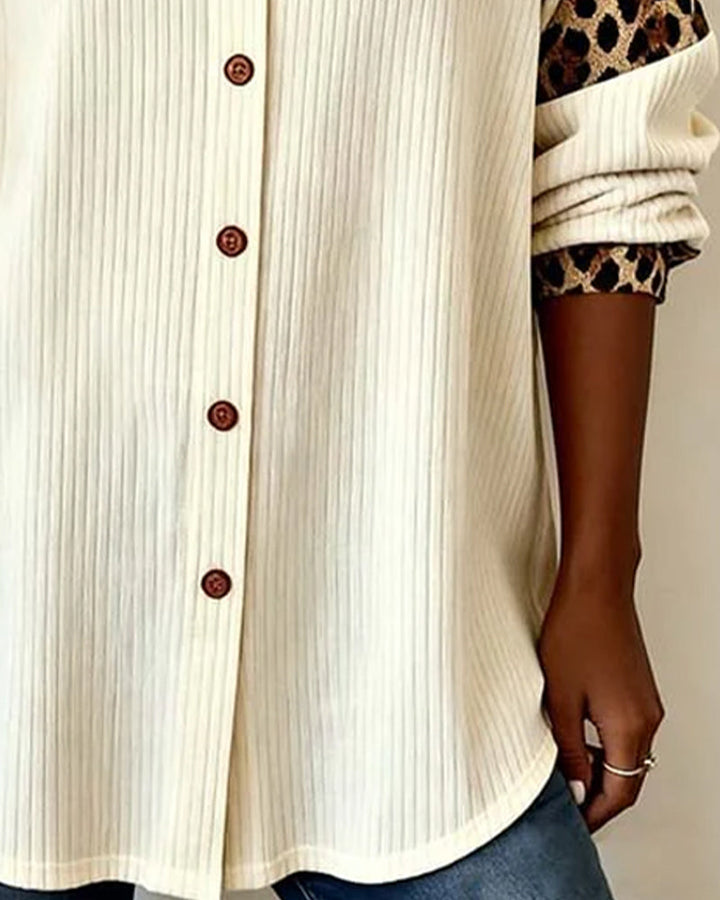 Jordana - חולצת כפתורים עם הדפס נמר