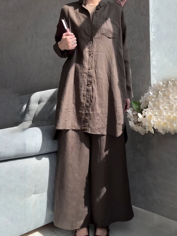 Darlene - סט פשתן נוח בשני חלקים