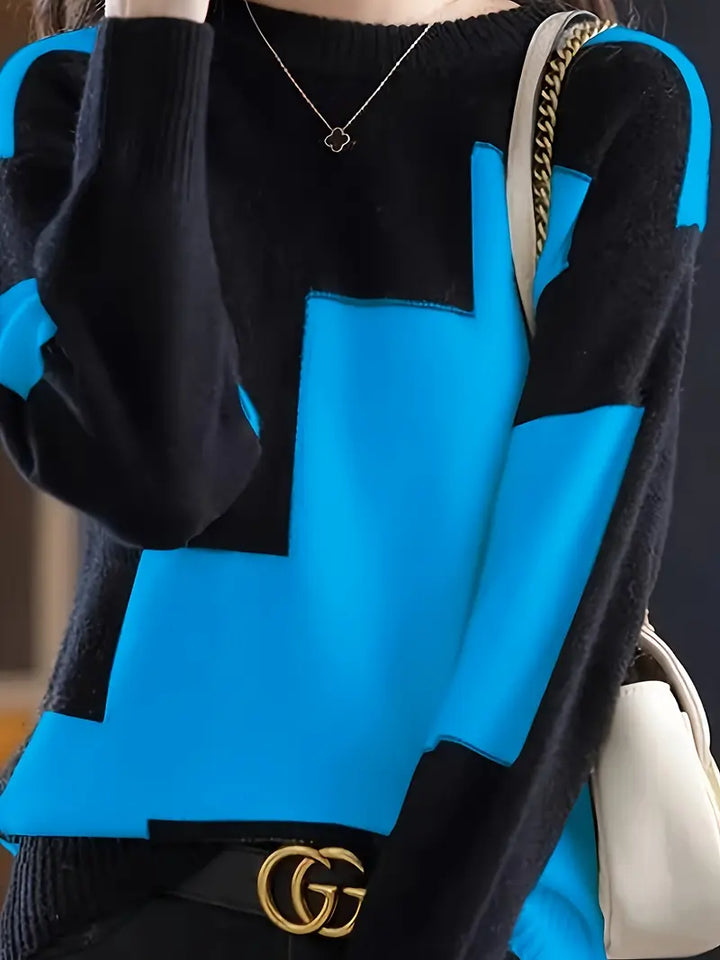 Gala - סוודר אלגנטי עם שרוולים ארוכים ועיצוב גיאומטרי