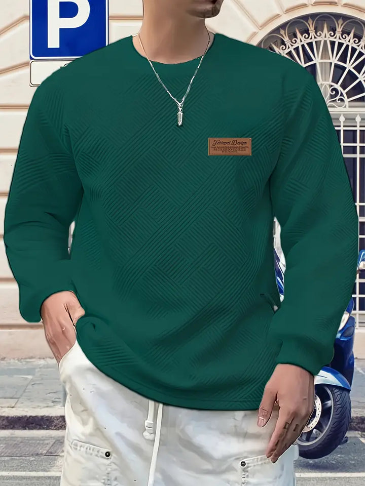 Malinga - סווטשירט עם דפוס גיאומטרי קז'ואלי ושרוולים ארוכים