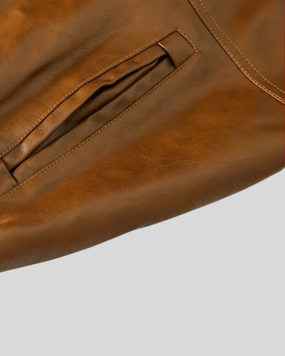 Davor - מעיל עור עם ברדס וסגירת רוכסן כפולה