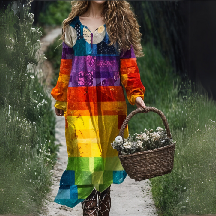 Madge – שמלה רחבה בהדפס פרחים