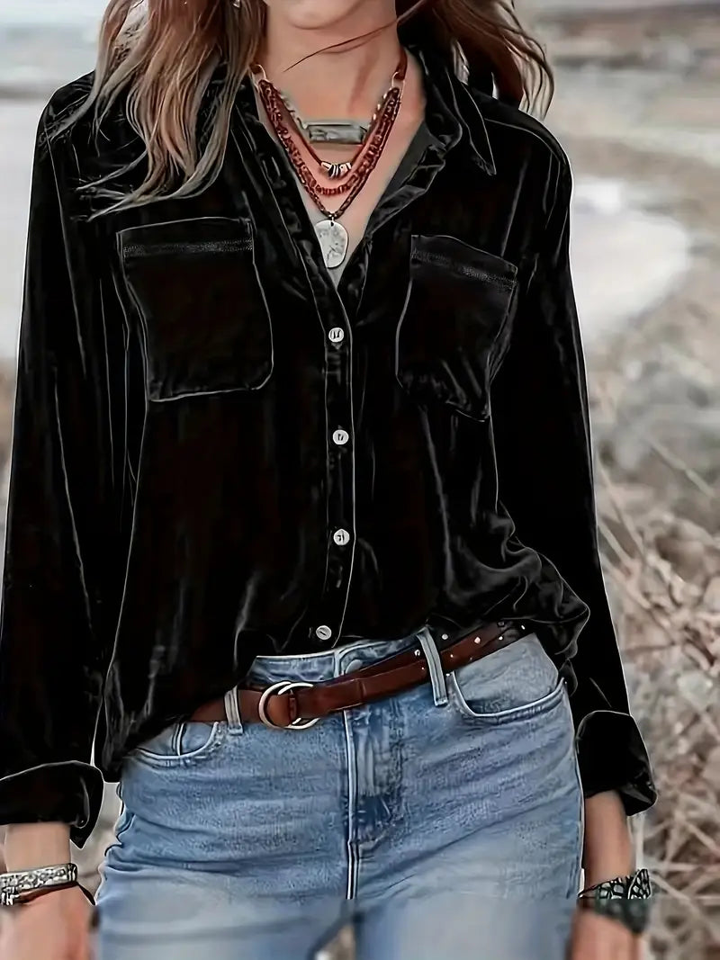 Geanie - חולצה עם שרוולים ארוכים וכיסים קדמיים