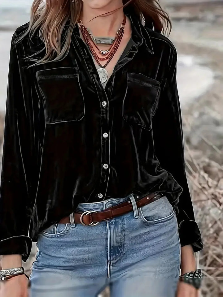 Geanie - חולצה עם שרוולים ארוכים וכיסים קדמיים