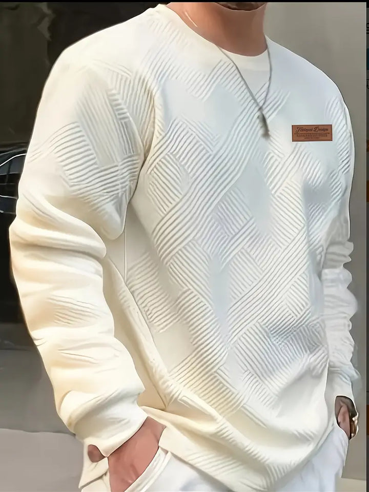 Malinga - סווטשירט עם דפוס גיאומטרי קז'ואלי ושרוולים ארוכים