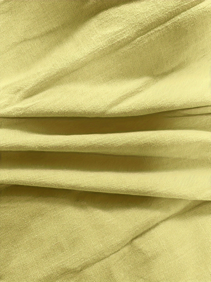 Priscilla - חולצת צווארון V עם שרוולים ארוכים וכפתורים בחזית