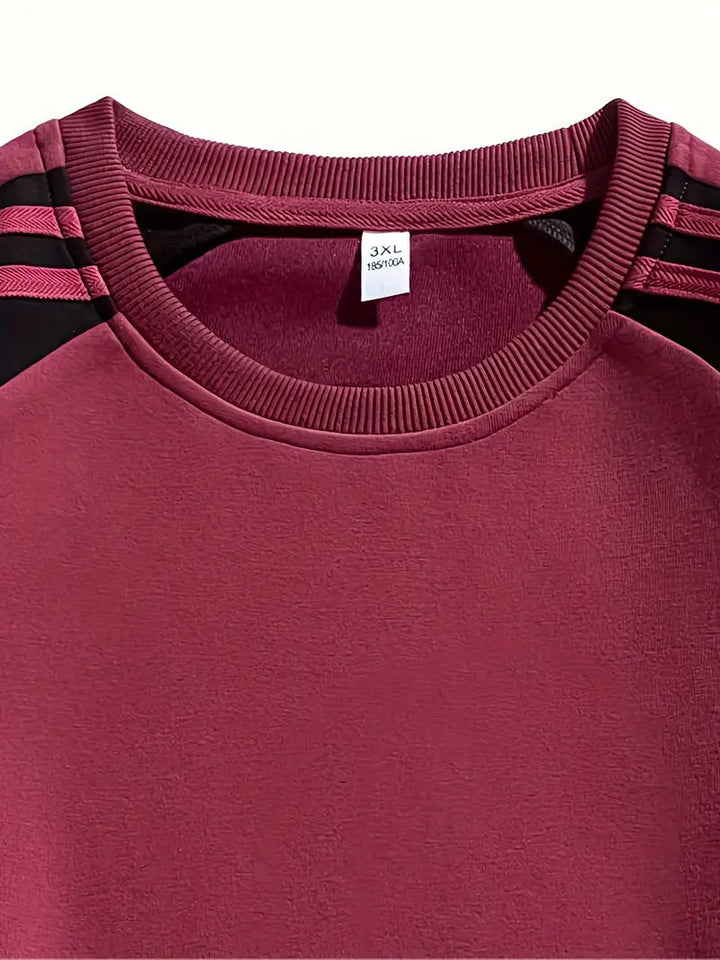 Maddox - סווטשירט עם שרוולים פסים וצווארון עגול