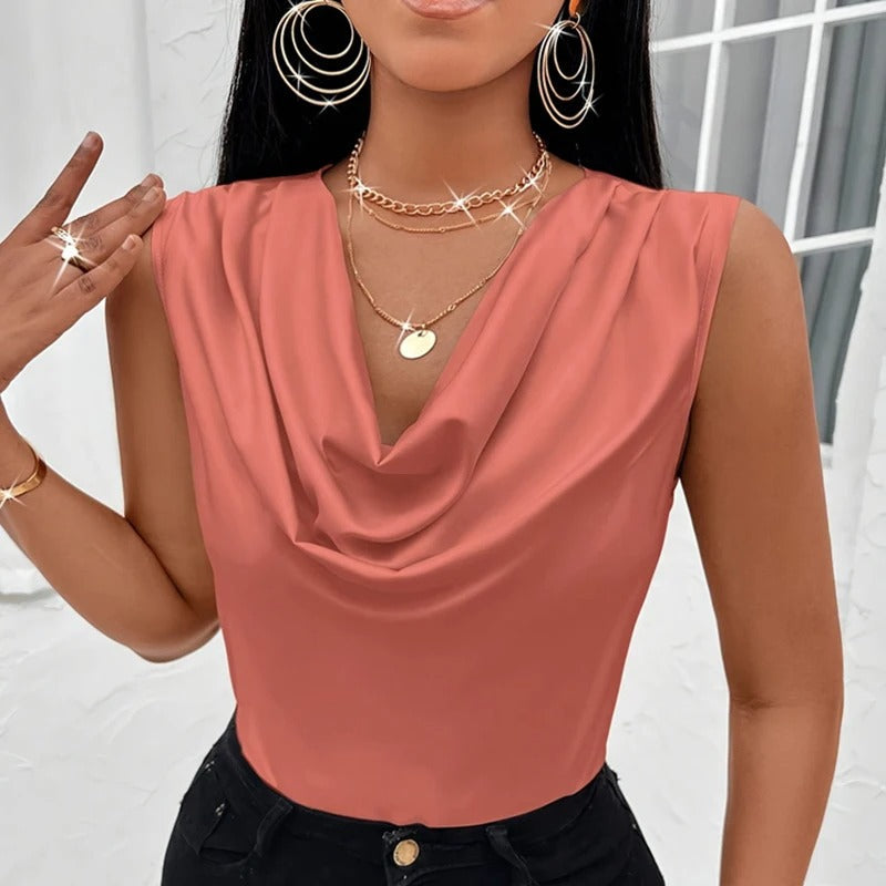 Naiyan -  חולצת סאטן קז'ואל ללא שרוולים