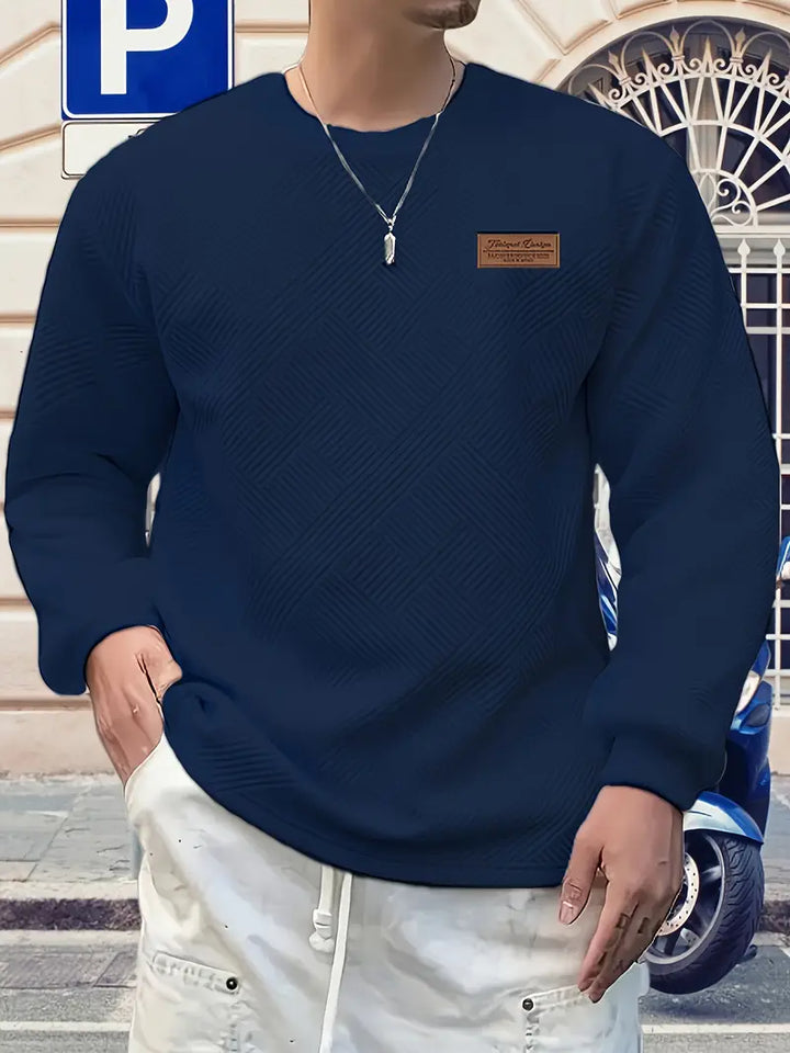 Malinga - סווטשירט עם דפוס גיאומטרי קז'ואלי ושרוולים ארוכים